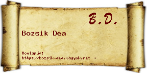 Bozsik Dea névjegykártya